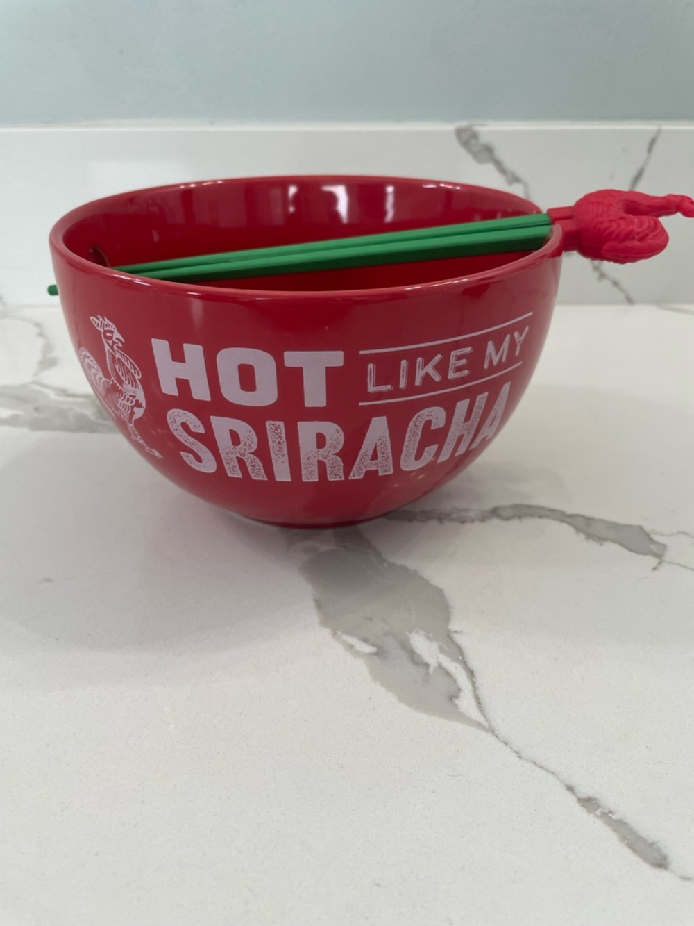 Red "Hot Like My Sriracha" Ramen Bowl